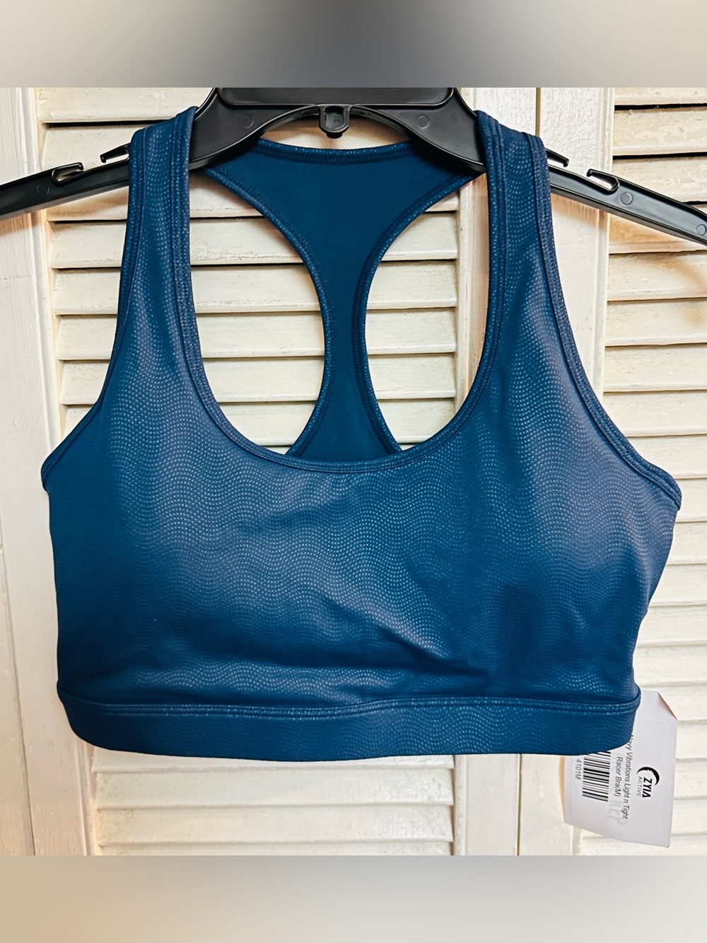 Brand New ZYIA Active “Vibrations Light n Tight Racer” Sports Bra Size Medium